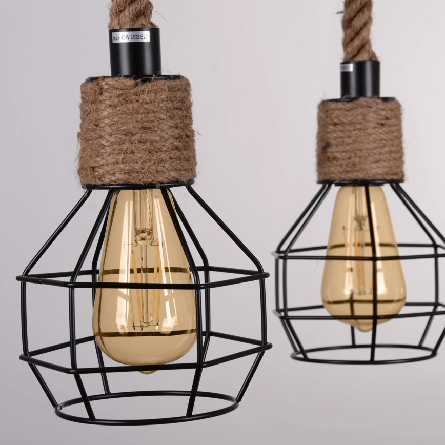 LED Żyrandol na lince ROPE ALEGRA 4xE27/10W/230V