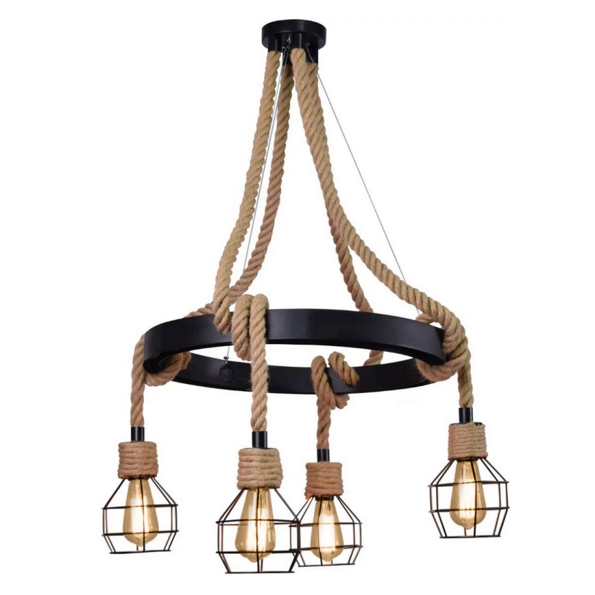 LED Żyrandol na lince ROPE ALEGRA 4xE27/10W/230V