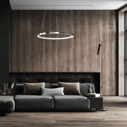 LED Żyrandol na lince ROTONDA LED/27W/230V matowy chrom