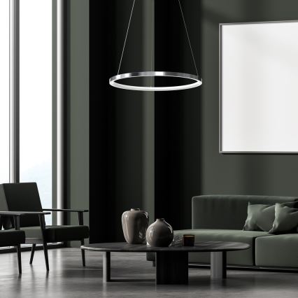 LED Żyrandol na lince ROTONDA LED/27W/230V matowy chrom