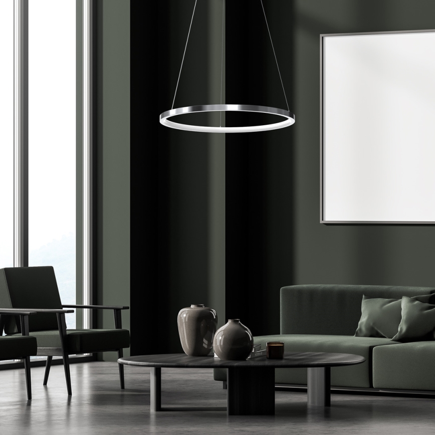 LED Żyrandol na lince ROTONDA LED/27W/230V matowy chrom