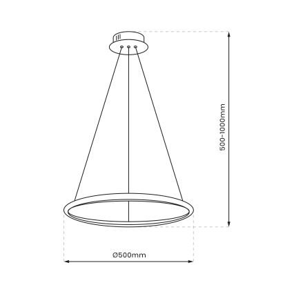 LED Żyrandol na lince ROTONDA LED/27W/230V matowy chrom