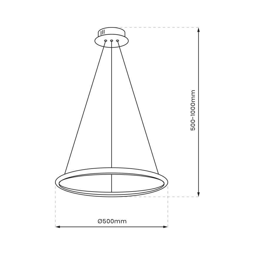 LED Żyrandol na lince ROTONDA LED/27W/230V matowy chrom