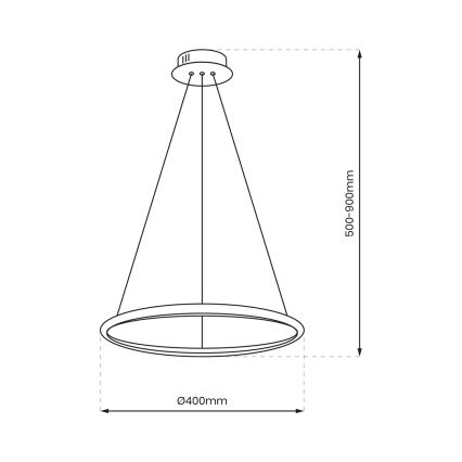 LED Żyrandol na lince ROTONDA LED/27W/230V złoty