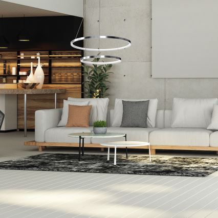LED Żyrandol na lince ROTONDA LED/51W/230V matowy chrom