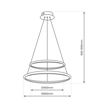 LED Żyrandol na lince ROTONDA LED/51W/230V matowy chrom