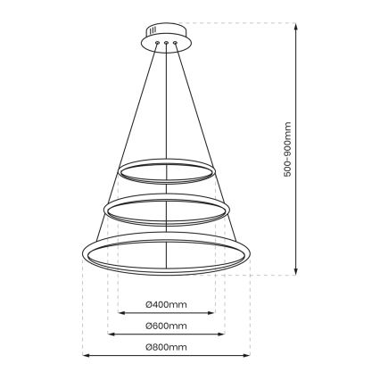 LED Żyrandol na lince ROTONDA LED/93W/230V matowy chrom