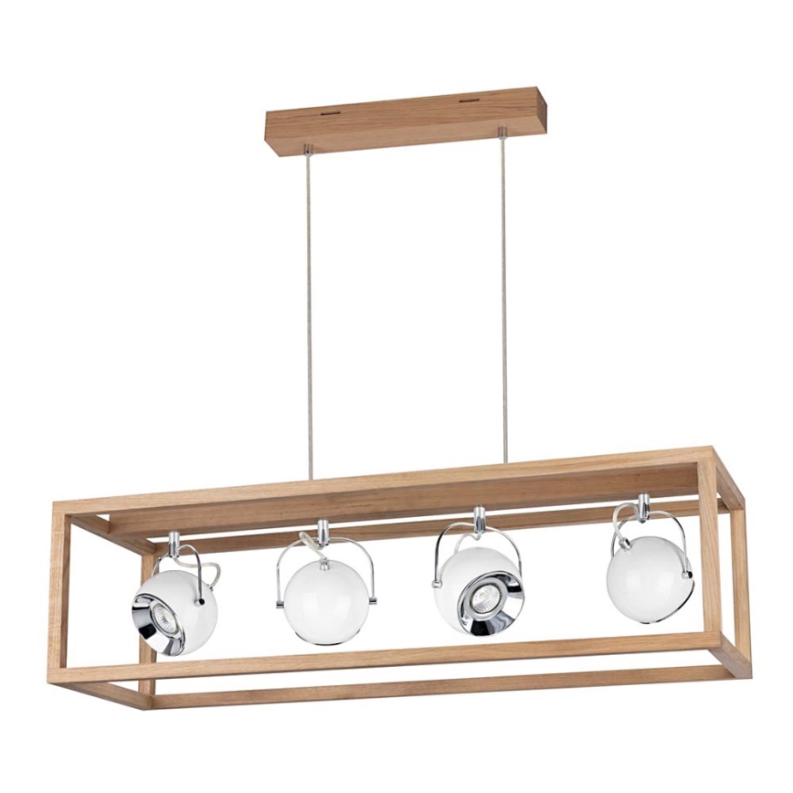 LED Żyrandol na lince ROY 4xGU10/5W/230V dąb matowy