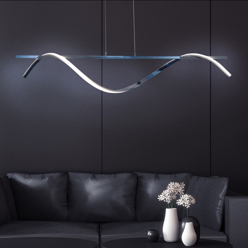 LED Żyrandol na lince RUMBA LED/23W/230V 4000K chrom błyszczący