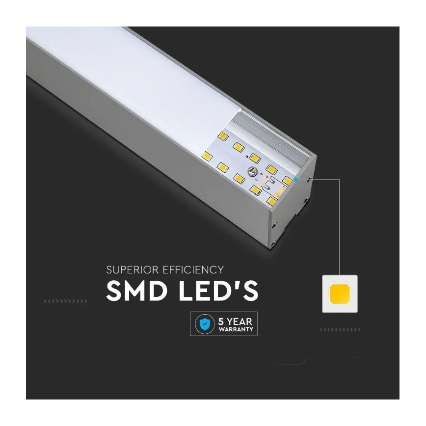 LED Żyrandol na lince SAMSUNG CHIP LED/40W/230V 4000K srebrny