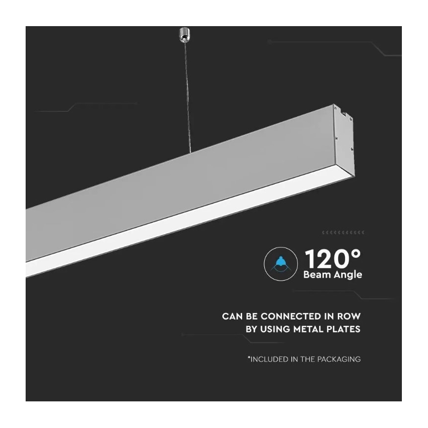 LED Żyrandol na lince SAMSUNG CHIP LED/40W/230V 4000K srebrny