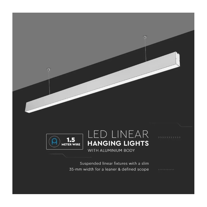 LED Żyrandol na lince SAMSUNG CHIP LED/40W/230V 4000K srebrny