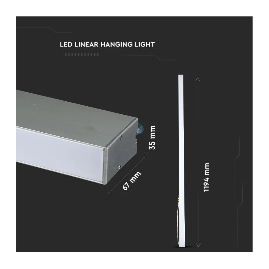 LED Żyrandol na lince SAMSUNG CHIP LED/40W/230V 4000K srebrny