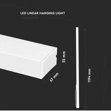 LED Żyrandol na lince SAMSUNG CHIP LED/40W/230V 6400K biały