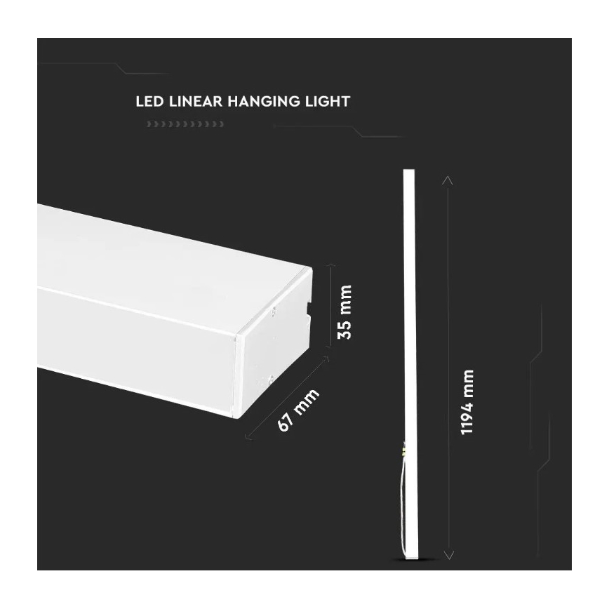 LED Żyrandol na lince SAMSUNG CHIP LED/40W/230V 6400K biały