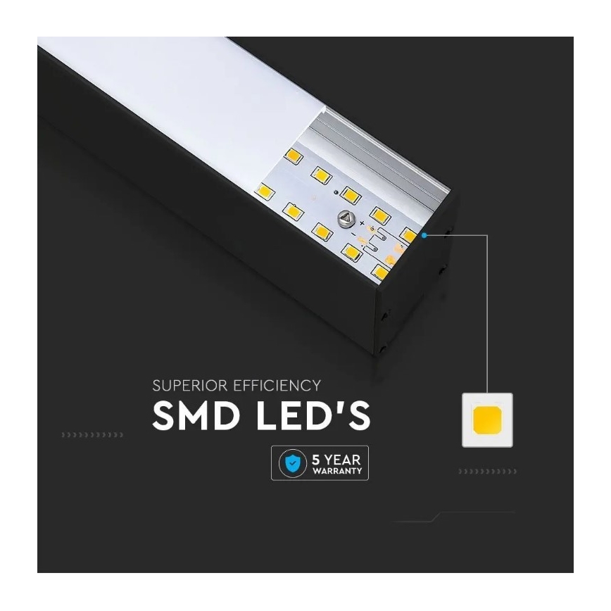 LED Żyrandol na lince SAMSUNG CHIP LED/40W/230V 6400K czarny