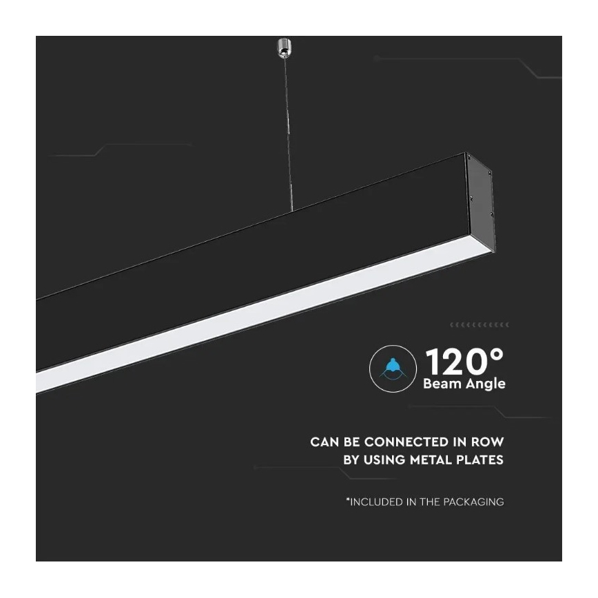 LED Żyrandol na lince SAMSUNG CHIP LED/40W/230V 6400K czarny