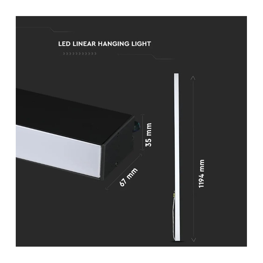 LED Żyrandol na lince SAMSUNG CHIP LED/40W/230V 6400K czarny