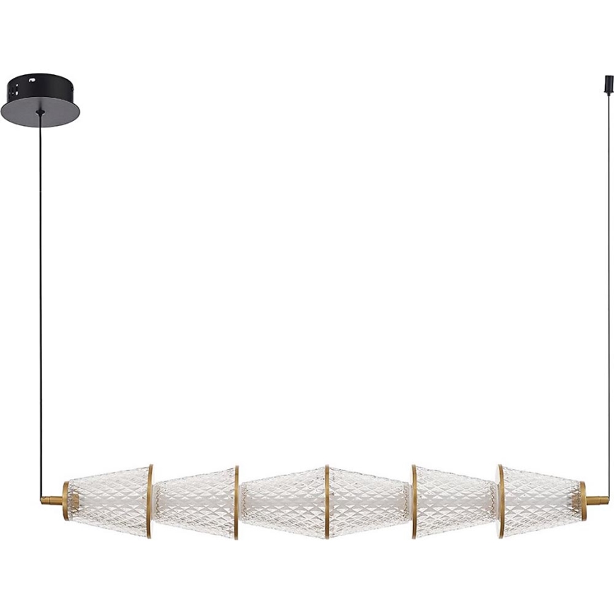 LED Żyrandol na lince SANSA LED/11W/230V złoty/przezroczysty
