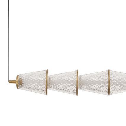 LED Żyrandol na lince SANSA LED/11W/230V złoty/przezroczysty