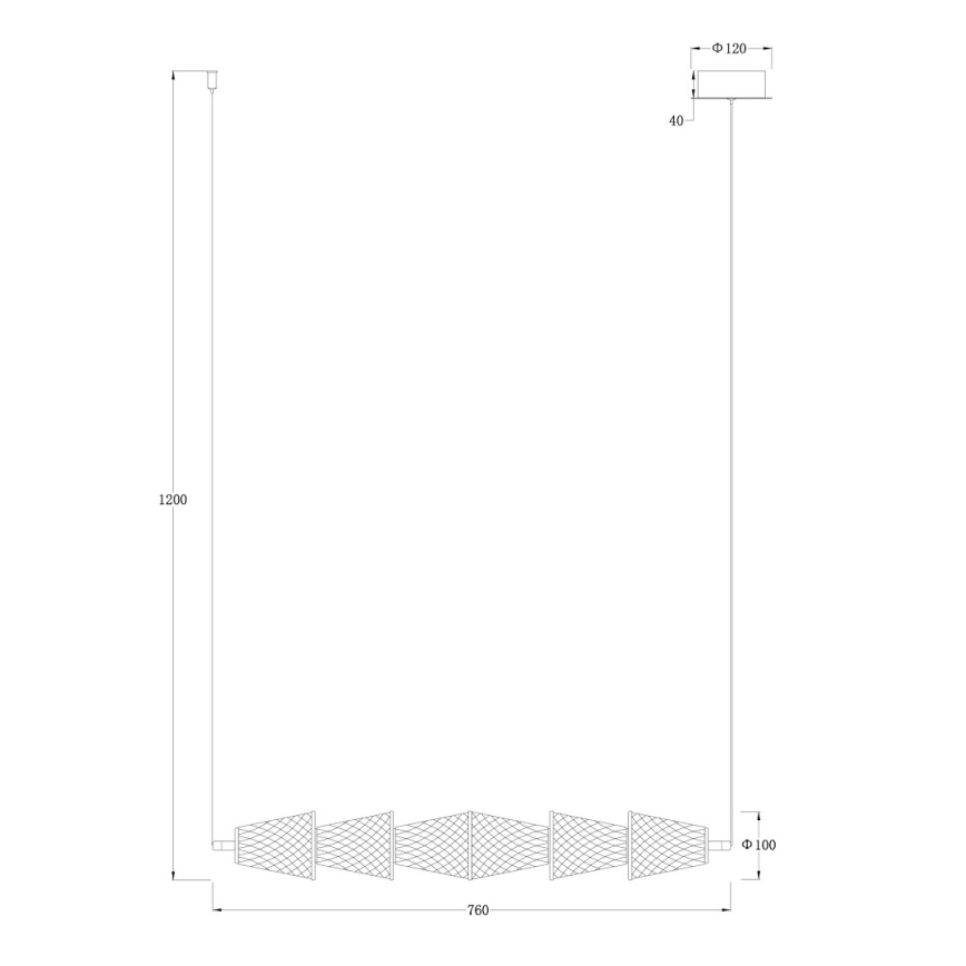 LED Żyrandol na lince SANSA LED/11W/230V złoty/przezroczysty
