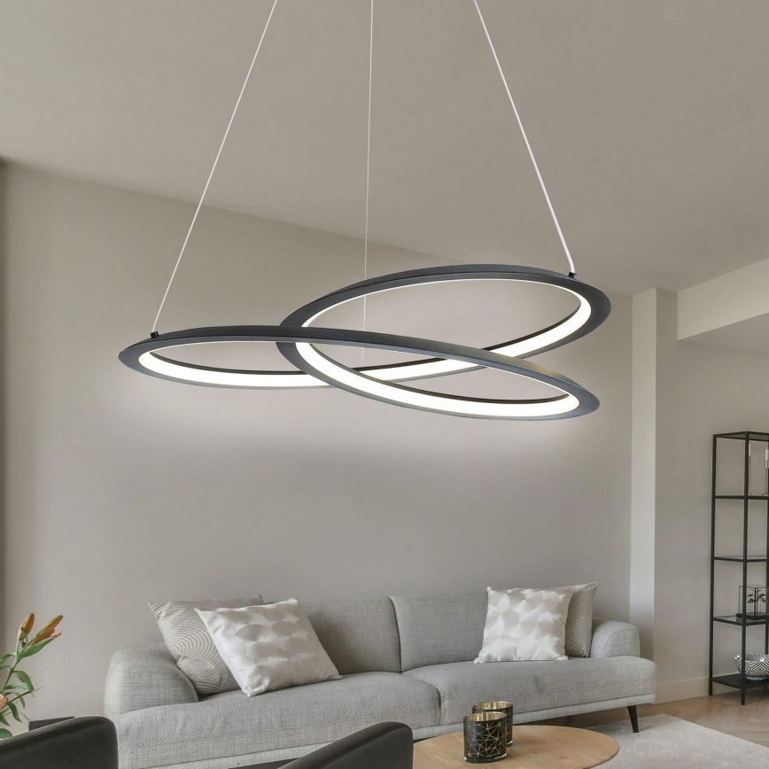 LED Żyrandol na lince TANGO LED/44W/230V 4000K śr. 60 cm czarny