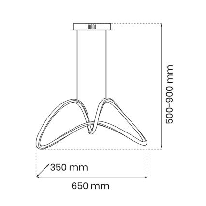 LED Żyrandol na lince TESORO LED/48W/230V czarny