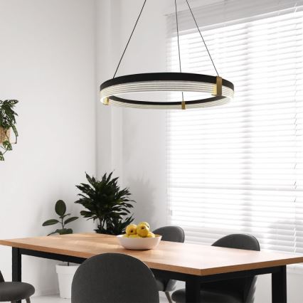 LED żyrandol na lince TRIANGLE LED/40W/230V 3000/4000/6000K śr. 60 cm czarny