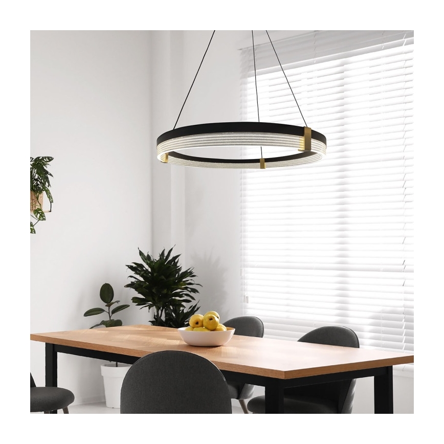 LED żyrandol na lince TRIANGLE LED/40W/230V 3000/4000/6000K śr. 60 cm czarny