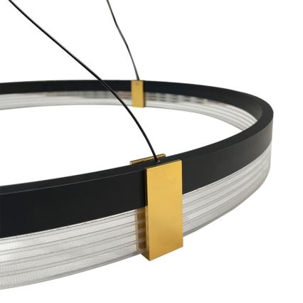 LED żyrandol na lince TRIANGLE LED/40W/230V 3000/4000/6000K śr. 60 cm czarny