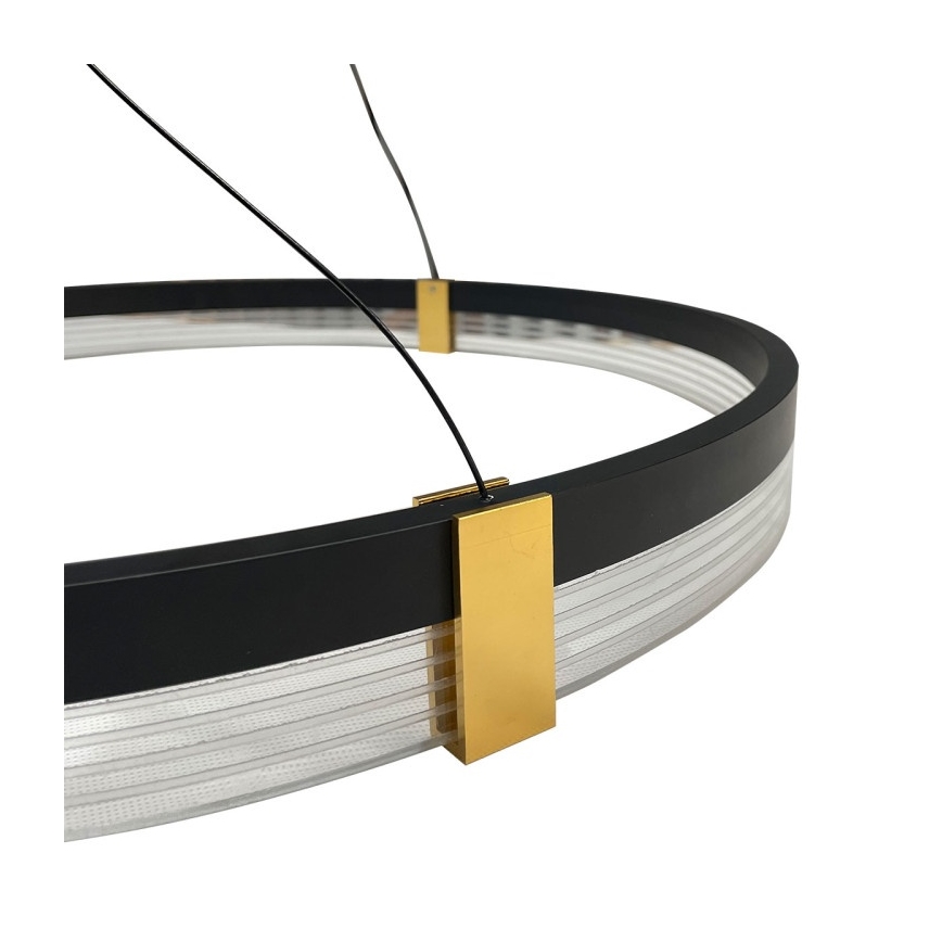 LED żyrandol na lince TRIANGLE LED/40W/230V 3000/4000/6000K śr. 60 cm czarny