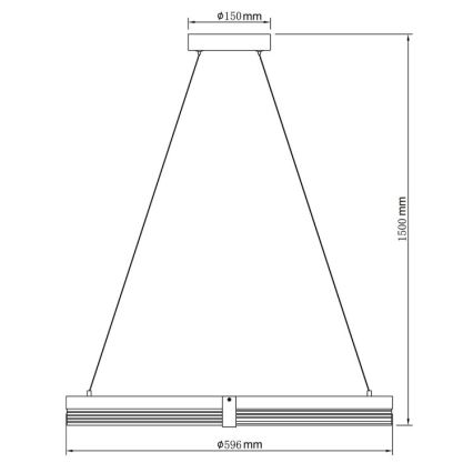 LED żyrandol na lince TRIANGLE LED/40W/230V 3000/4000/6000K śr. 60 cm czarny