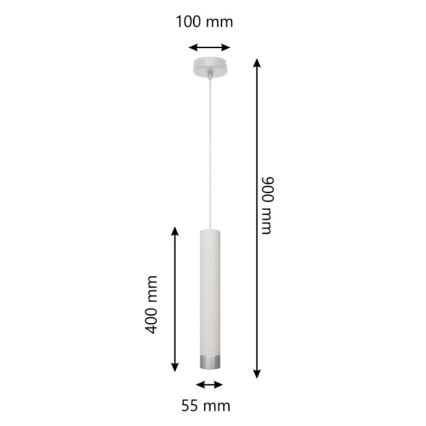 LED Żyrandol na lince TUBA 1xGU10/4,8W/230V biały/matowy chrom