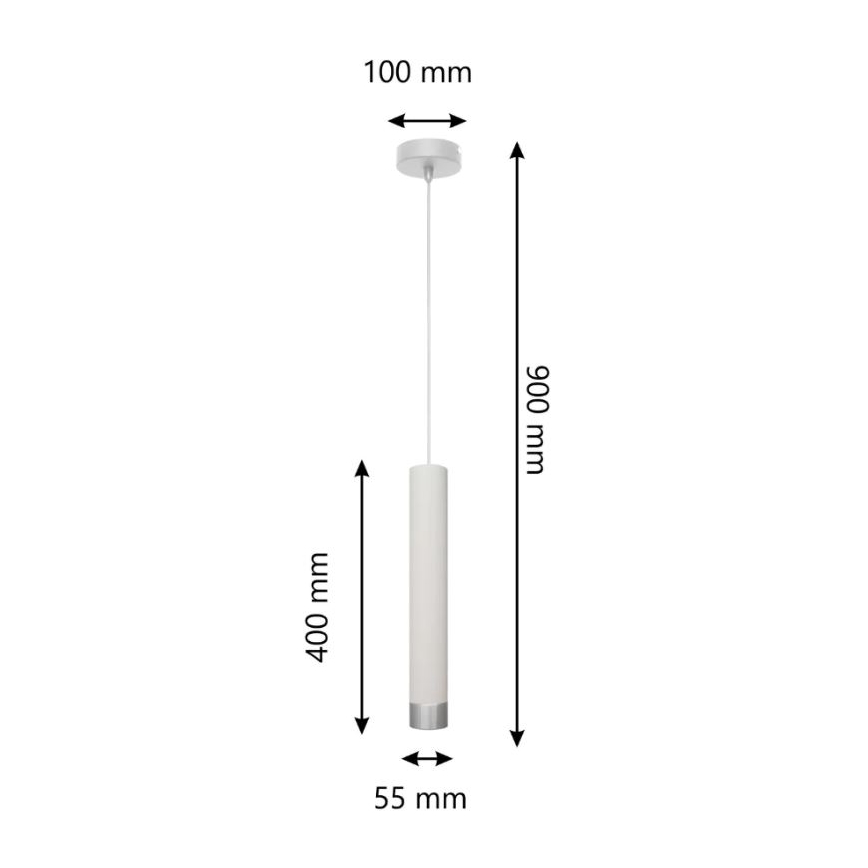 LED Żyrandol na lince TUBA 1xGU10/4,8W/230V biały/matowy chrom