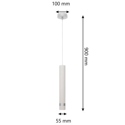 LED Żyrandol na lince TUBA 1xGU10/4,8W/230V biały/matowy chrom