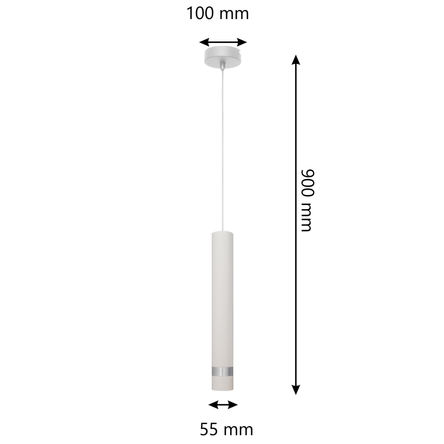 LED Żyrandol na lince TUBA 1xGU10/4,8W/230V biały/matowy chrom