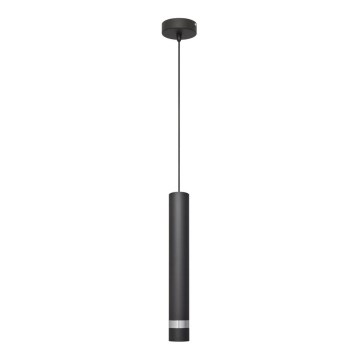 LED Żyrandol na lince TUBA 1xGU10/4,8W/230V czarny/chrom błyszczący