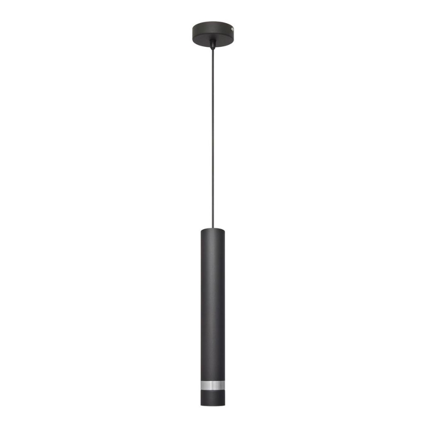 LED Żyrandol na lince TUBA 1xGU10/4,8W/230V czarny/chrom błyszczący