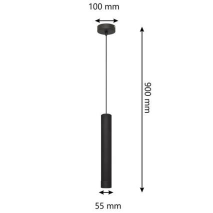 LED Żyrandol na lince TUBA 1xGU10/4,8W/230V czarny