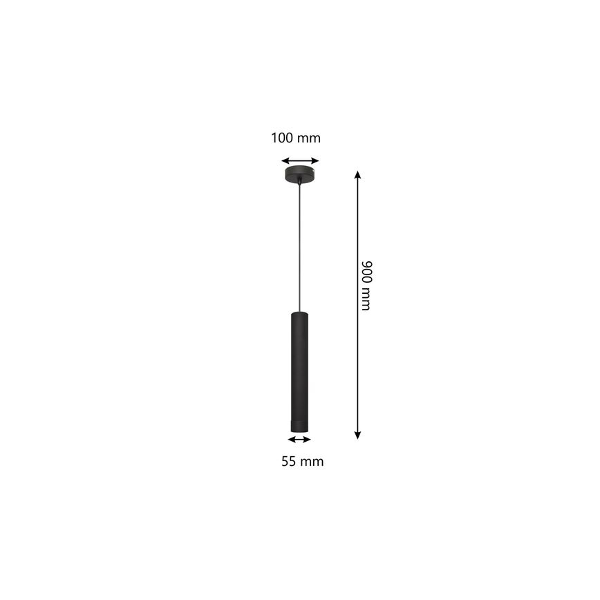 LED Żyrandol na lince TUBA 1xGU10/4,8W/230V czarny
