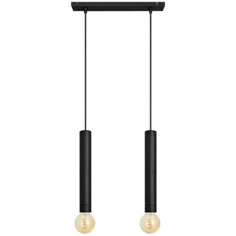 LED Żyrandol na lince TUBA 2xE27/60W/230V czarny