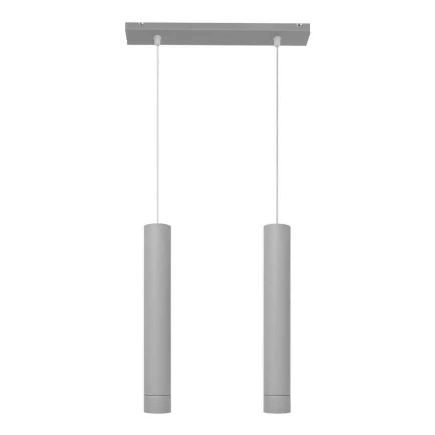 LED Żyrandol na lince TUBA 2xGU10/4,8W/230V szary