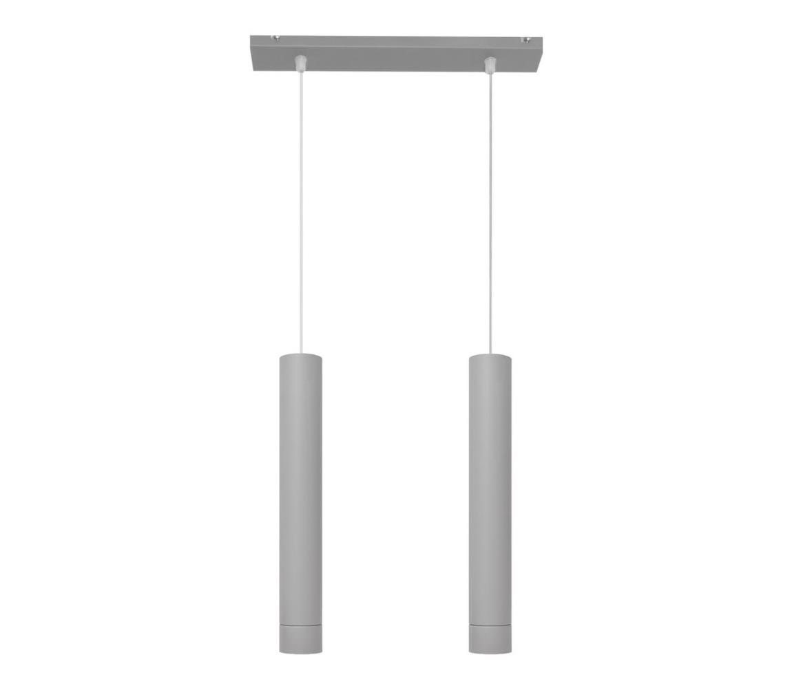 LED Żyrandol na lince TUBA 2xGU10/4,8W/230V szary