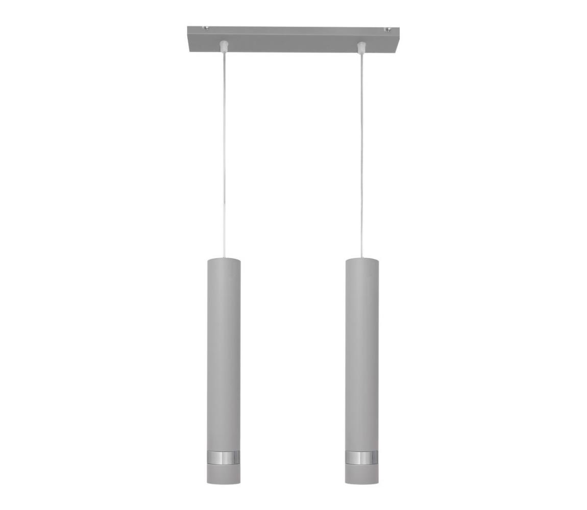 LED Żyrandol na lince TUBA 2xGU10/4,8W/230V szary/matowy chrom