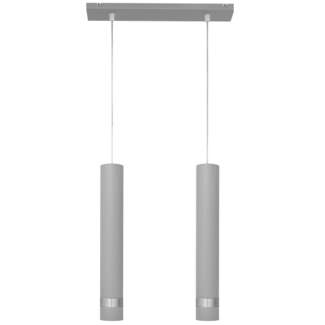 LED Żyrandol na lince TUBA 2xGU10/6,5W/230V szary/matowy chrom