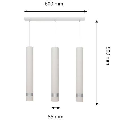 LED Żyrandol na lince TUBA 3xGU10/4,8W/230V białe/matowy chrom