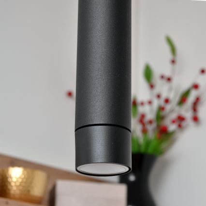 LED Żyrandol na lince TUBA 3xGU10/4,8W/230V czarny