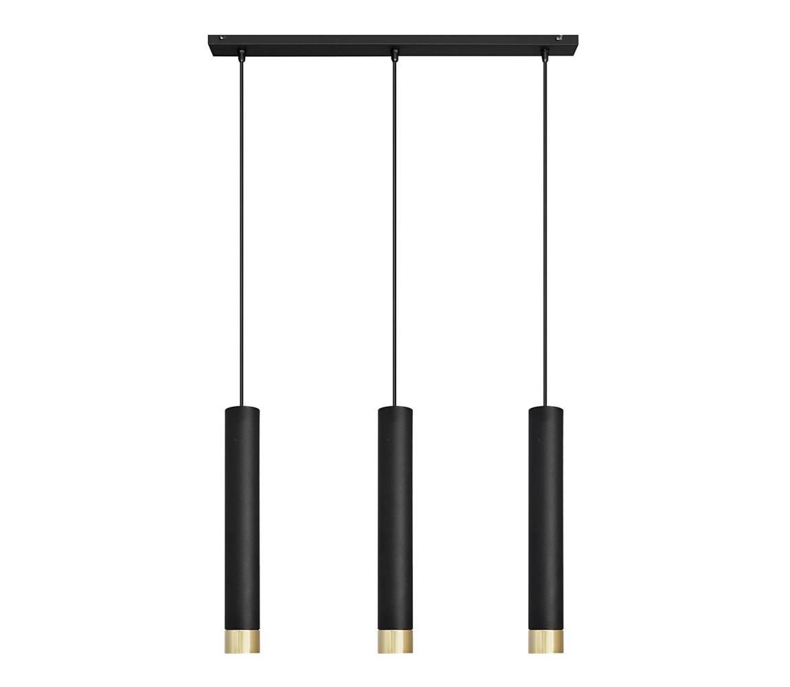 LED Żyrandol na lince TUBA 3xGU10/4,8W/230V czarny/złoty