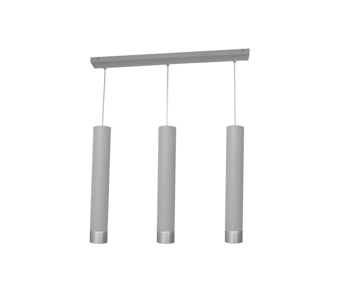 LED Żyrandol na lince TUBA 3xGU10/4,8W/230V szary/matowy chrom