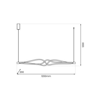 LED Żyrandol na lince TWISTER LED/56W/230V czarny